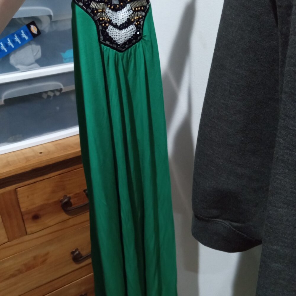 Halter green summer dress